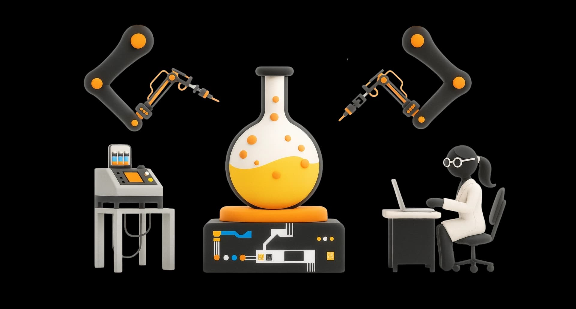 Pharmaceutical laboratory with AI-powered drug discovery platforms