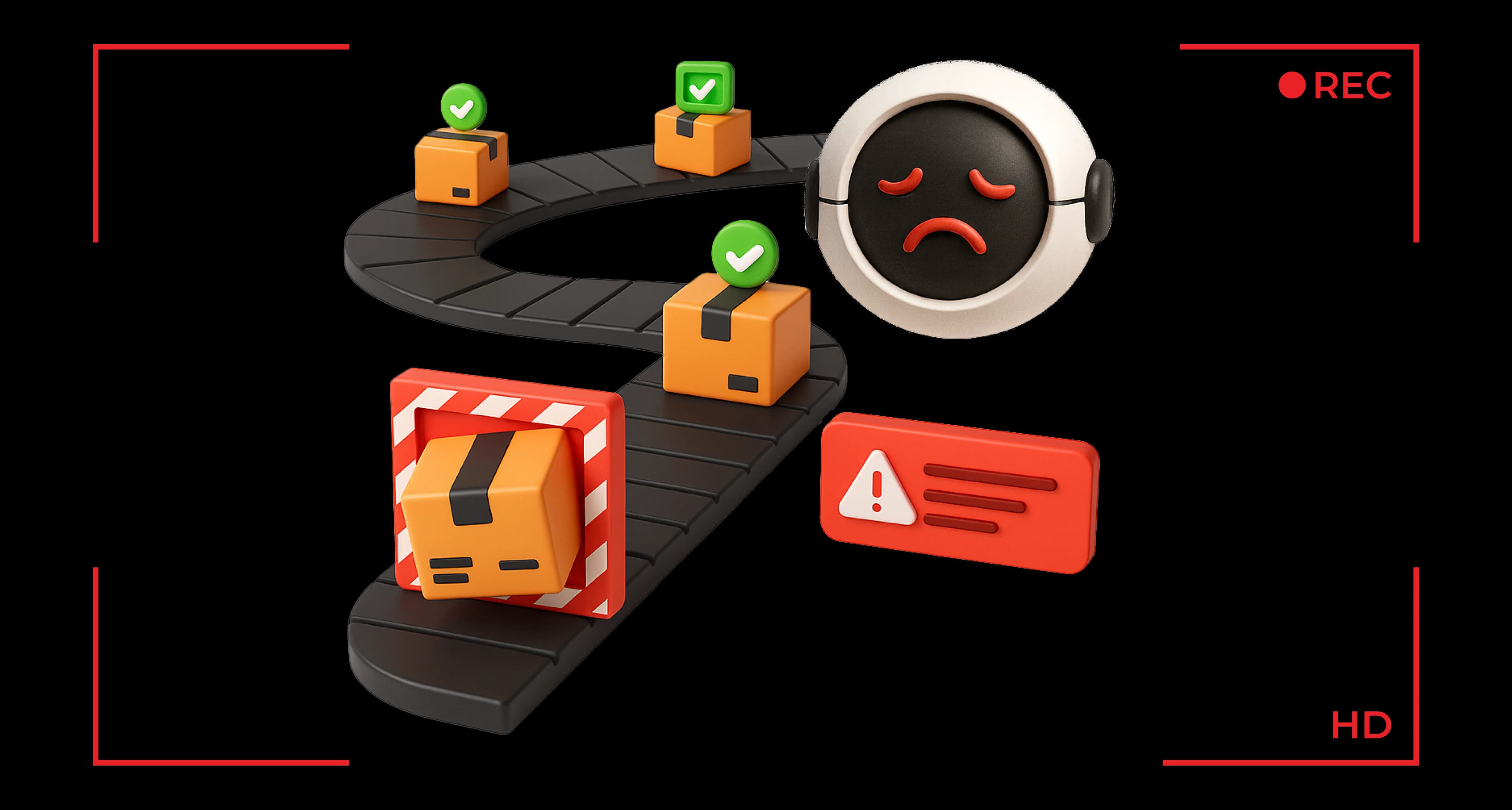 Manufacturing production line with AI-powered cameras capturing real-time quality inspection